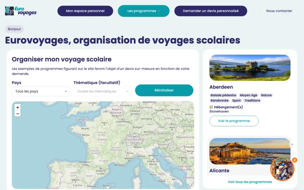 Eurovoyages — voyages scolaires